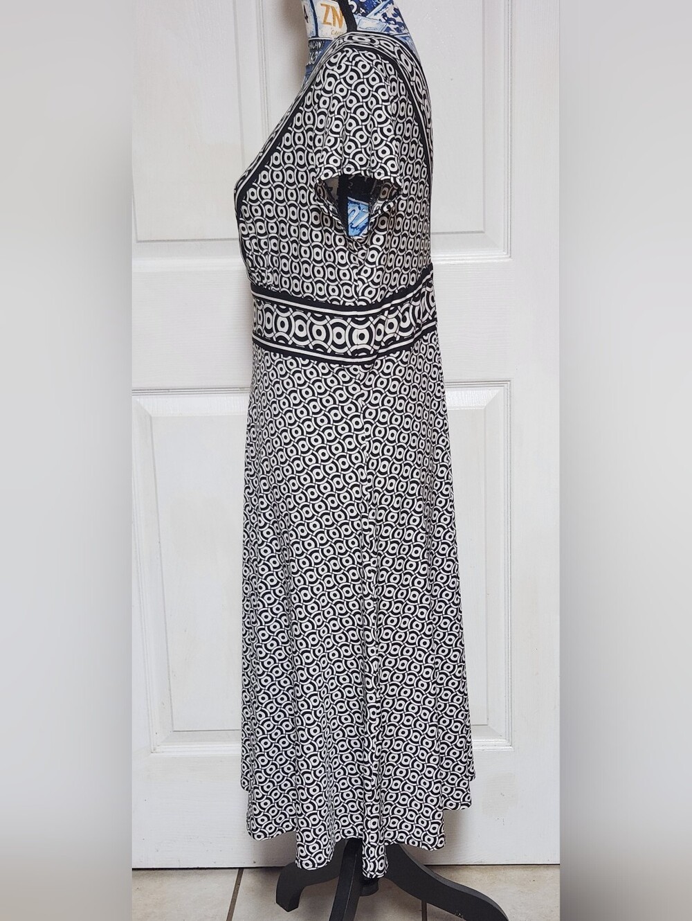 Dressbarn Women's Midi Black & White Dress Size 14 - Picture 2 of 6